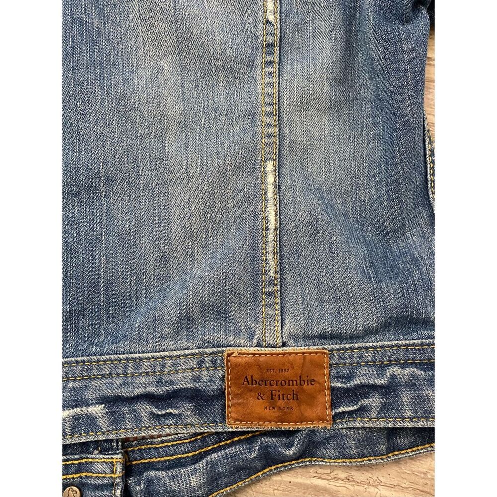 Abercrombie & Fitch New York Jean Jacket Denim Distressed Women’s Size Large - Picture 6 of 6